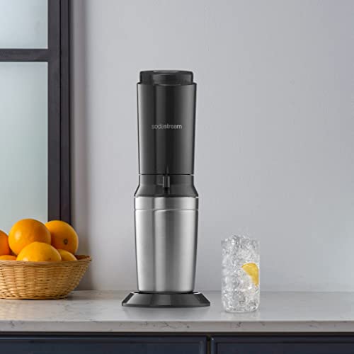 SodaStream Crystal 3.0 – CO₂-Zylinder + 2 Glaskaraffen, Titan/Silber