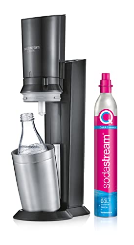 SodaStream Crystal 3.0 – Schwarz/Silber, CO₂ + 1 Glaskaraffe
