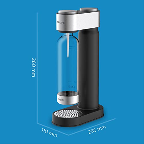 Philips GoZero – Schwarz, 1L Wassersprudler aus Kunststoff