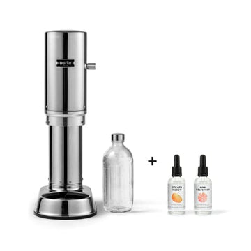 Aarke Carbonator Pro – Edelstahl + Aromen (Mango & Grapefruit)
