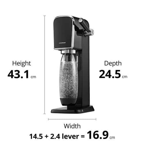 SodaStream Art – Schwarz, CO₂-Zylinder + 1L PET-Flasche