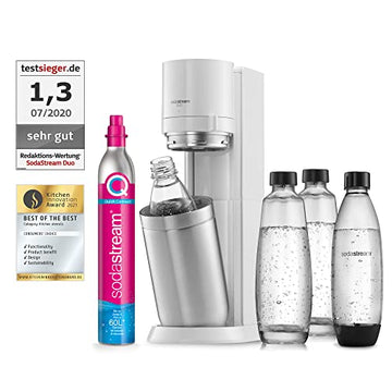 SodaStream Duo – Weiß, CO₂-Zylinder, 2x Glas & 2x 1L PET-Flaschen