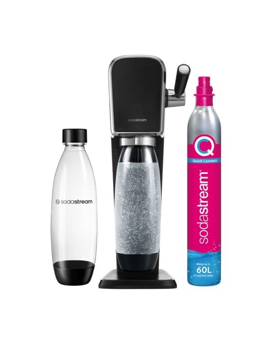 SodaStream Art – Schwarz, CO₂-Zylinder + 1L PET-Flasche