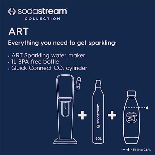 SodaStream Art – Schwarz, CO₂-Zylinder + 1L PET-Flasche