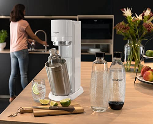 SodaStream Duo – Weiß, CO₂-Zylinder, 2x Glas & 2x 1L PET-Flaschen