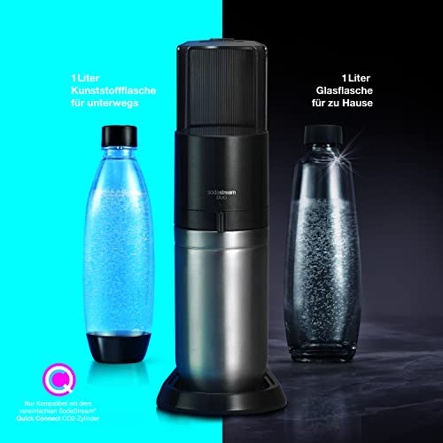 SodaStream Duo Vorteilspack – Titan, CO₂, 2x Glas & 1x PET-Flasche
