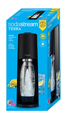 SodaStream Terra – Schwarz, 1L PET-Flasche + 60L CO₂ Quick Connect