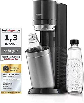 SodaStream Duo Umsteiger – Titan, ohne CO₂, 1x Glas & 1x PET-Flasche