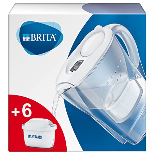 BRITA Marella Set – Weiß, mit 6 Filterkartuschen & 2x 1L Flaschen