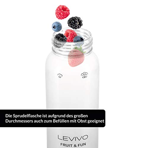 Levivo Slim Sprudler – Schwarz, mit 1L Flasche, ohne CO₂