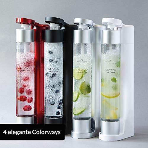 Levivo Slim Sprudler – Schwarz, mit 1L Flasche, ohne CO₂
