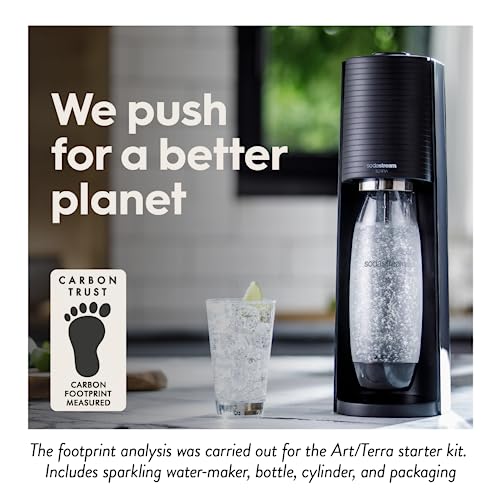 SodaStream Terra – Schwarz, 1L PET-Flasche + 60L CO₂ Quick Connect