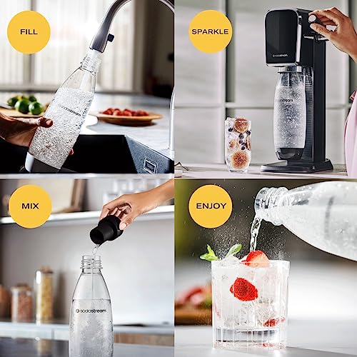 SodaStream Art – Schwarz, CO₂-Zylinder + 1L PET-Flasche