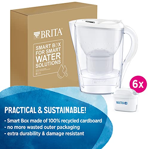 BRITA Marella Set – Weiß, mit 6 Filterkartuschen & 2x 1L Flaschen