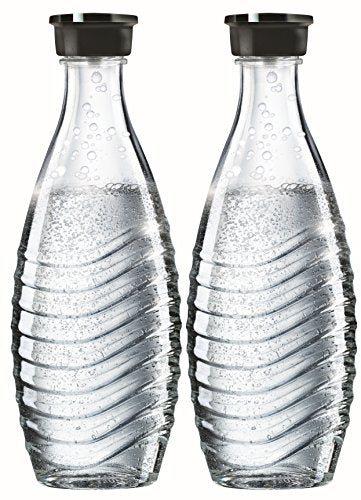 SodaStream Crystal 3.0 – CO₂-Zylinder + 2 Glaskaraffen, Titan/Silber