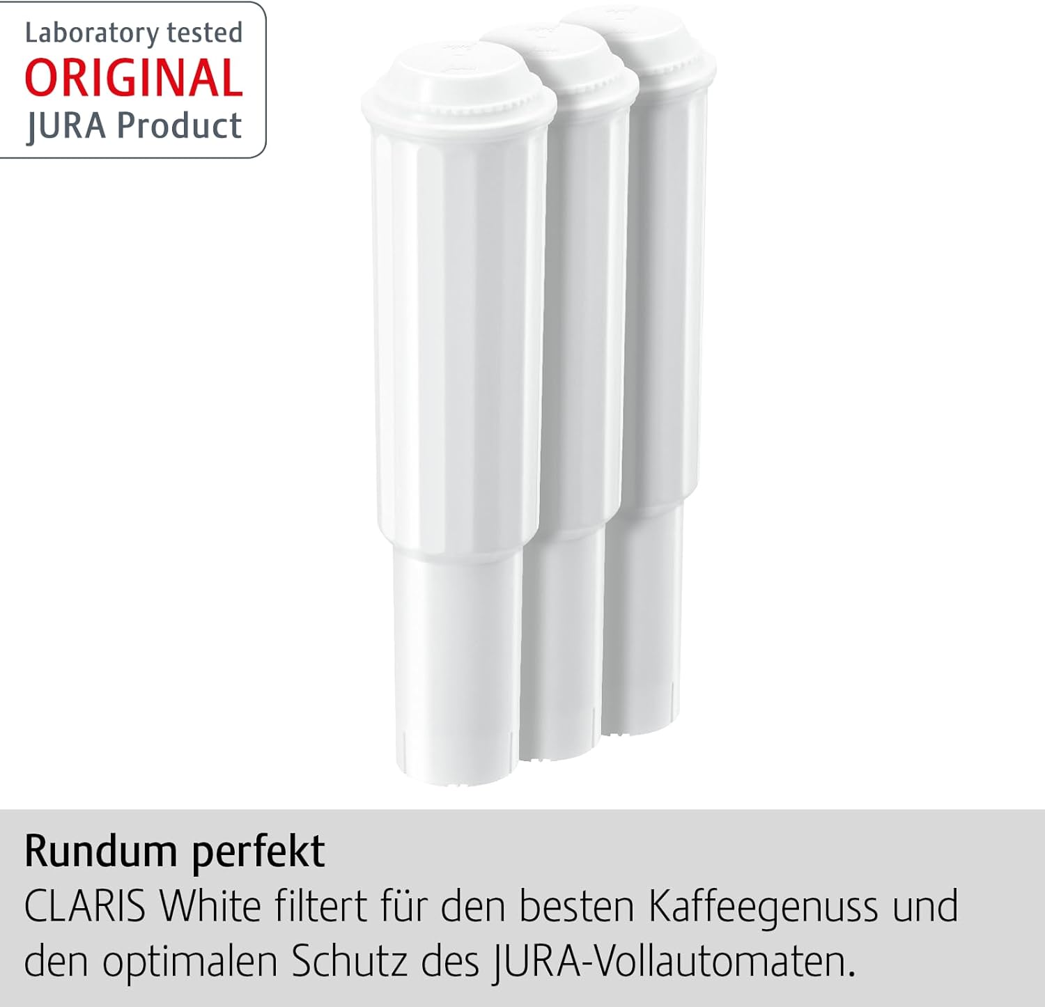 JURA original - CLARIS White Filterpatrone gegen Kalkablagerungen - TÜV-zertifizierte Hygiene - 3er-Pack - 68739